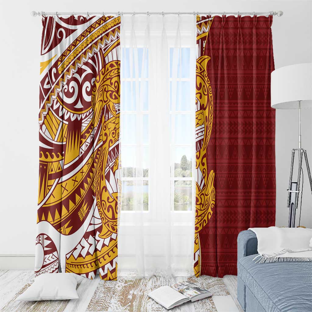 Couple Dolphins Maori Motif Window Curtain - Polynesian Pride