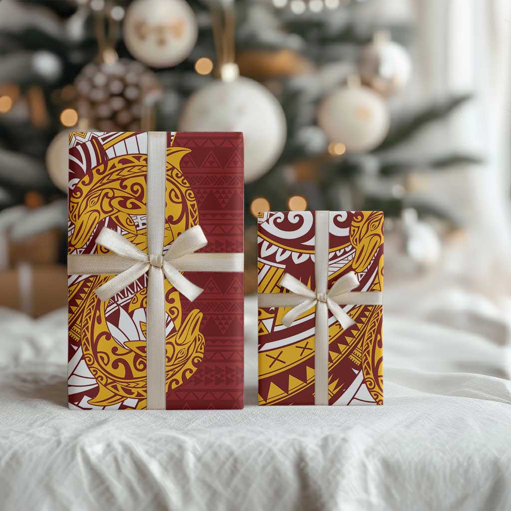 Couple Dolphins Maori Motif Wrapping Paper - Polynesian Pride