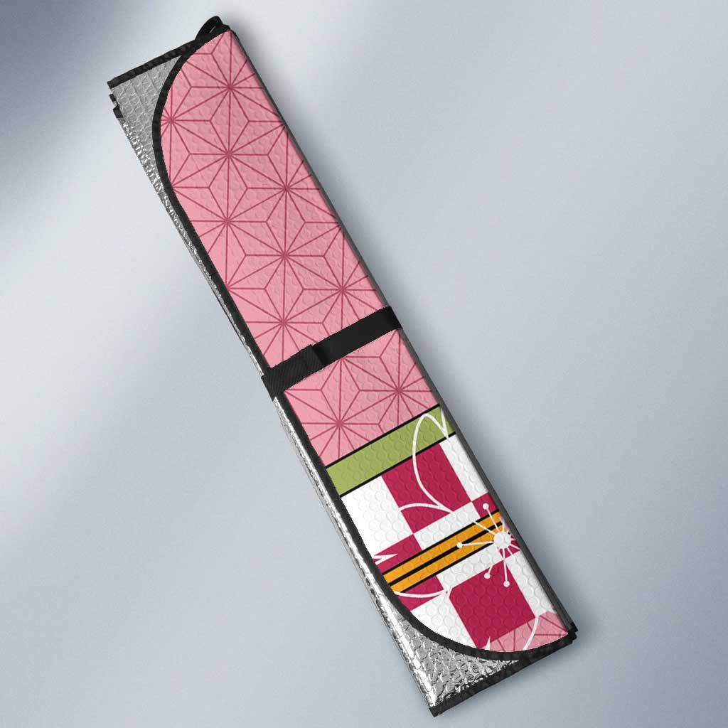 Japanese Asanoha Pattern Auto Sun Shade Charm Against Evil Spirits - Polynesian Pride