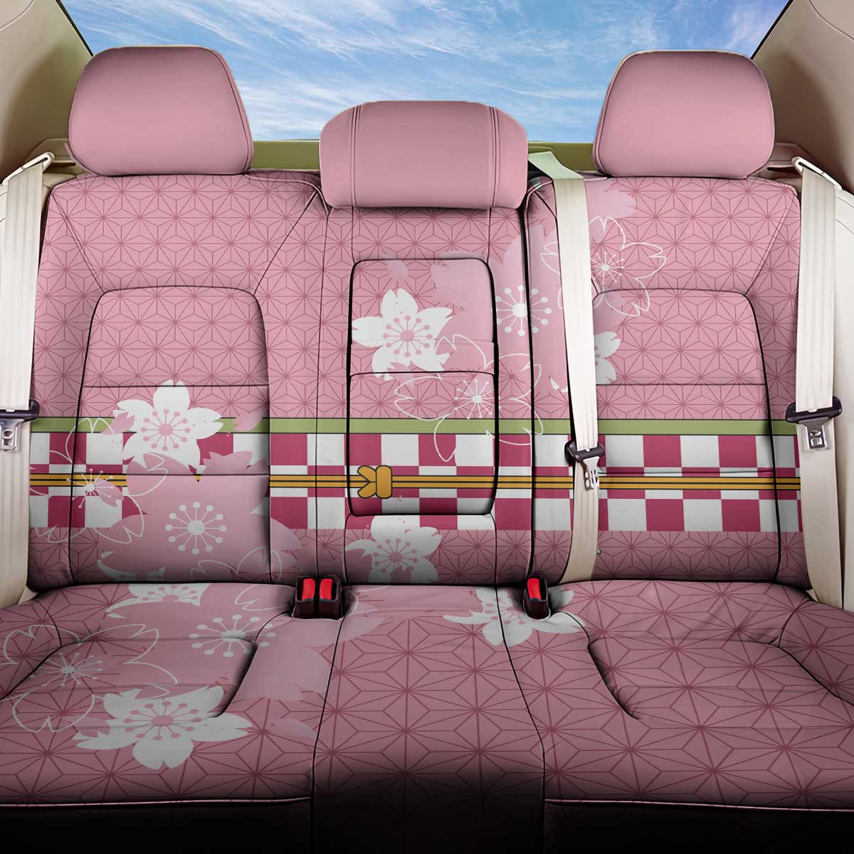 Japanese Asanoha Pattern Back Car Seat Cover Charm Against Evil Spirits - Polynesian Pride