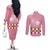 Japanese Asanoha Pattern Couples Matching Off The Shoulder Long Sleeve Dress and Long Sleeve Button Shirt Charm Against Evil Spirits - Polynesian Pride