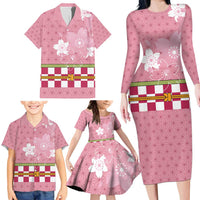 Japanese Asanoha Pattern Family Matching Long Sleeve Bodycon Dress and Hawaiian Shirt Charm Against Evil Spirits - Polynesian Pride