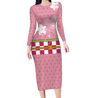Japanese Asanoha Pattern Family Matching Long Sleeve Bodycon Dress and Hawaiian Shirt Charm Against Evil Spirits - Polynesian Pride