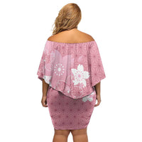 Japanese Asanoha Pattern Family Matching Off Shoulder Short Dress and Hawaiian Shirt Charm Against Evil Spirits - Polynesian Pride