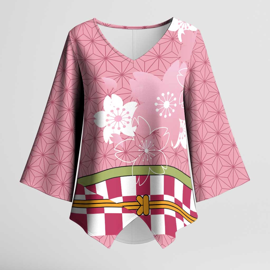 Japanese Asanoha Pattern Kimono Sleeve Blouse Charm Against Evil Spirits - Polynesian Pride