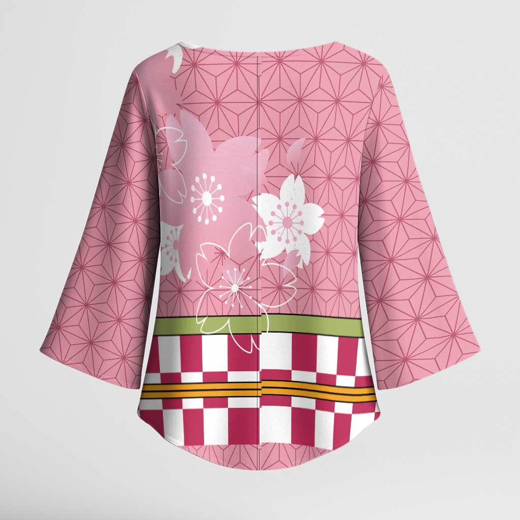Japanese Asanoha Pattern Kimono Sleeve Blouse Charm Against Evil Spirits - Polynesian Pride
