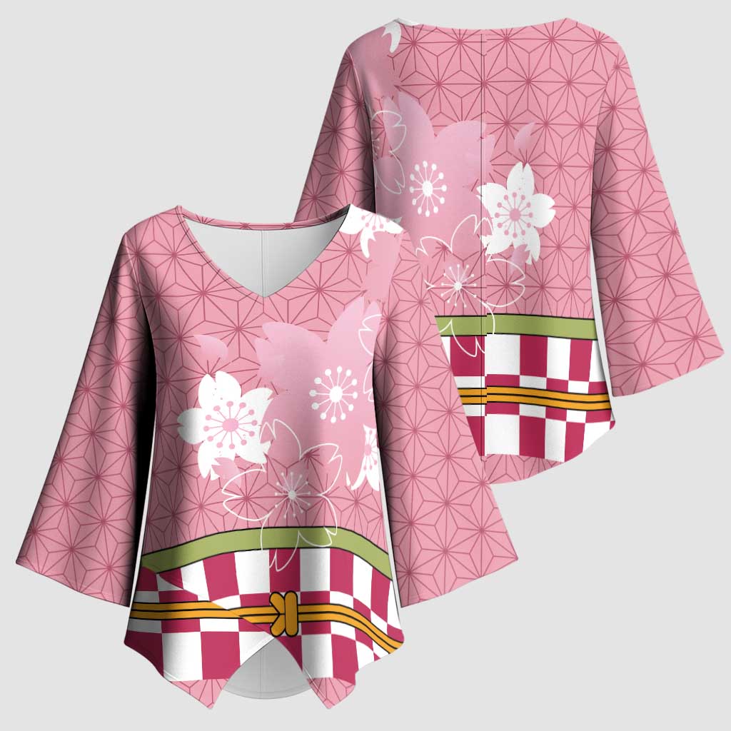 Japanese Asanoha Pattern Kimono Sleeve Blouse Charm Against Evil Spirits - Polynesian Pride