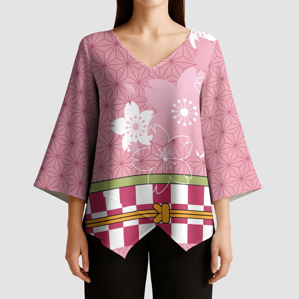 Japanese Asanoha Pattern Kimono Sleeve Blouse Charm Against Evil Spirits - Polynesian Pride