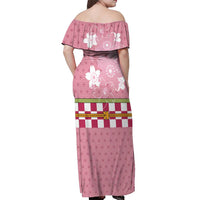 Japanese Asanoha Pattern Off Shoulder Maxi Dress Charm Against Evil Spirits - Polynesian Pride