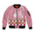 Japanese Asanoha Pattern Sleeve Zip Bomber Jacket Charm Against Evil Spirits - Polynesian Pride
