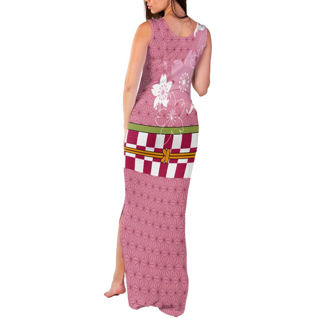 Japanese Asanoha Pattern Tank Maxi Dress Charm Against Evil Spirits - Polynesian Pride
