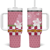 Japanese Asanoha Pattern Tumbler With Handle Charm Against Evil Spirits - Polynesian Pride