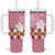 Japanese Asanoha Pattern Tumbler With Handle Charm Against Evil Spirits - Polynesian Pride
