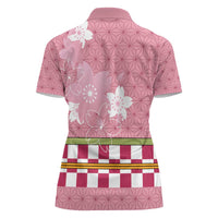 Japanese Asanoha Pattern Women Polo Shirt Charm Against Evil Spirits - Polynesian Pride