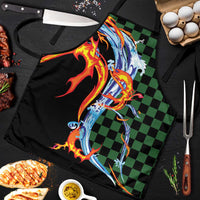 Japanese Asanoha Pattern Apron Sun Flame Slayer Dragon Hinokami Kagura Spirit - Polynesian Pride