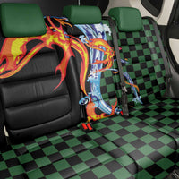 Japanese Asanoha Pattern Back Car Seat Cover Sun Flame Slayer Dragon Hinokami Kagura Spirit - Polynesian Pride