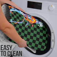 Japanese Asanoha Pattern Bathroom Set Sun Flame Slayer Dragon Hinokami Kagura Spirit - Polynesian Pride