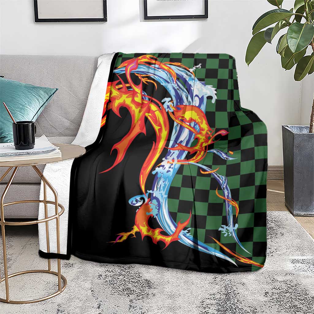 Japanese Asanoha Pattern Blanket Sun Flame Slayer Dragon Hinokami Kagura Spirit - Polynesian Pride