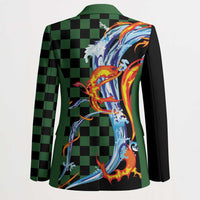 Japanese Asanoha Pattern Blazer Sun Flame Slayer Dragon Hinokami Kagura Spirit - Polynesian Pride