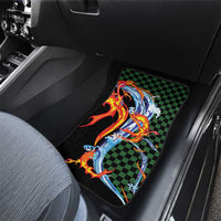 Japanese Asanoha Pattern Car Mats Sun Flame Slayer Dragon Hinokami Kagura Spirit - Polynesian Pride