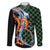 Japanese Asanoha Pattern Family Matching Long Sleeve Bodycon Dress and Hawaiian Shirt Sun Flame Slayer Dragon Hinokami Kagura Spirit - Polynesian Pride