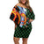 Japanese Asanoha Pattern Family Matching Off Shoulder Short Dress and Hawaiian Shirt Sun Flame Slayer Dragon Hinokami Kagura Spirit - Polynesian Pride