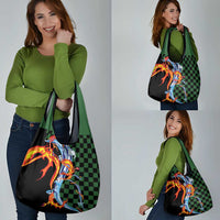 Japanese Asanoha Pattern Grocery Bag Sun Flame Slayer Dragon Hinokami Kagura Spirit - Polynesian Pride