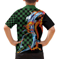 Japanese Asanoha Pattern Hawaiian Shirt Sun Flame Slayer Dragon Hinokami Kagura Spirit - Polynesian Pride