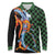 Japanese Asanoha Pattern Long Sleeve Polo Shirt Sun Flame Slayer Dragon Hinokami Kagura Spirit - Polynesian Pride