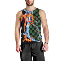 Japanese Asanoha Pattern Men Tank Top Sun Flame Slayer Dragon Hinokami Kagura Spirit - Polynesian Pride