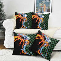 Japanese Asanoha Pattern Pillow Cover Sun Flame Slayer Dragon Hinokami Kagura Spirit - Polynesian Pride