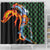 Japanese Asanoha Pattern Shower Curtain Sun Flame Slayer Dragon Hinokami Kagura Spirit - Polynesian Pride