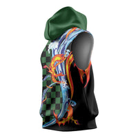 Japanese Asanoha Pattern Sleeveless Hoodie Sun Flame Slayer Dragon Hinokami Kagura Spirit - Polynesian Pride
