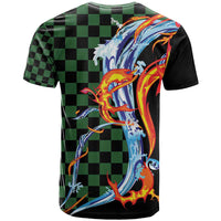 Japanese Asanoha Pattern T Shirt Sun Flame Slayer Dragon Hinokami Kagura Spirit - Polynesian Pride