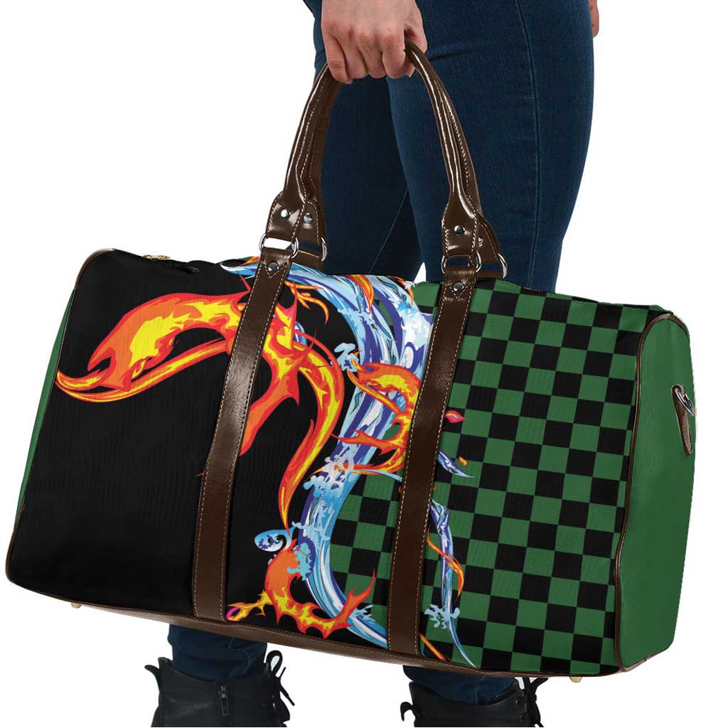 Japanese Asanoha Pattern Travel Bag Sun Flame Slayer Dragon Hinokami Kagura Spirit - Polynesian Pride