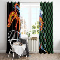 Japanese Asanoha Pattern Window Curtain Sun Flame Slayer Dragon Hinokami Kagura Spirit - Polynesian Pride
