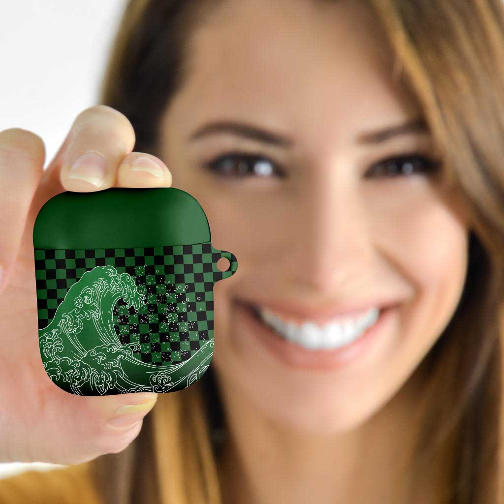 Japanese Asanoha Pattern AirPods Case Water Breathing Slayer Dragon - Polynesian Pride