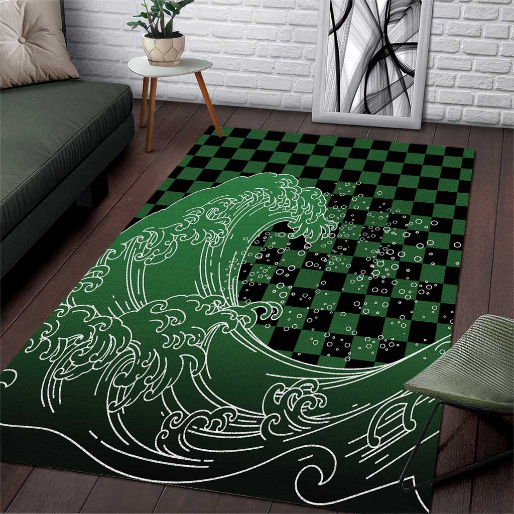 Japanese Asanoha Pattern Area Rug Water Breathing Slayer Dragon - Polynesian Pride
