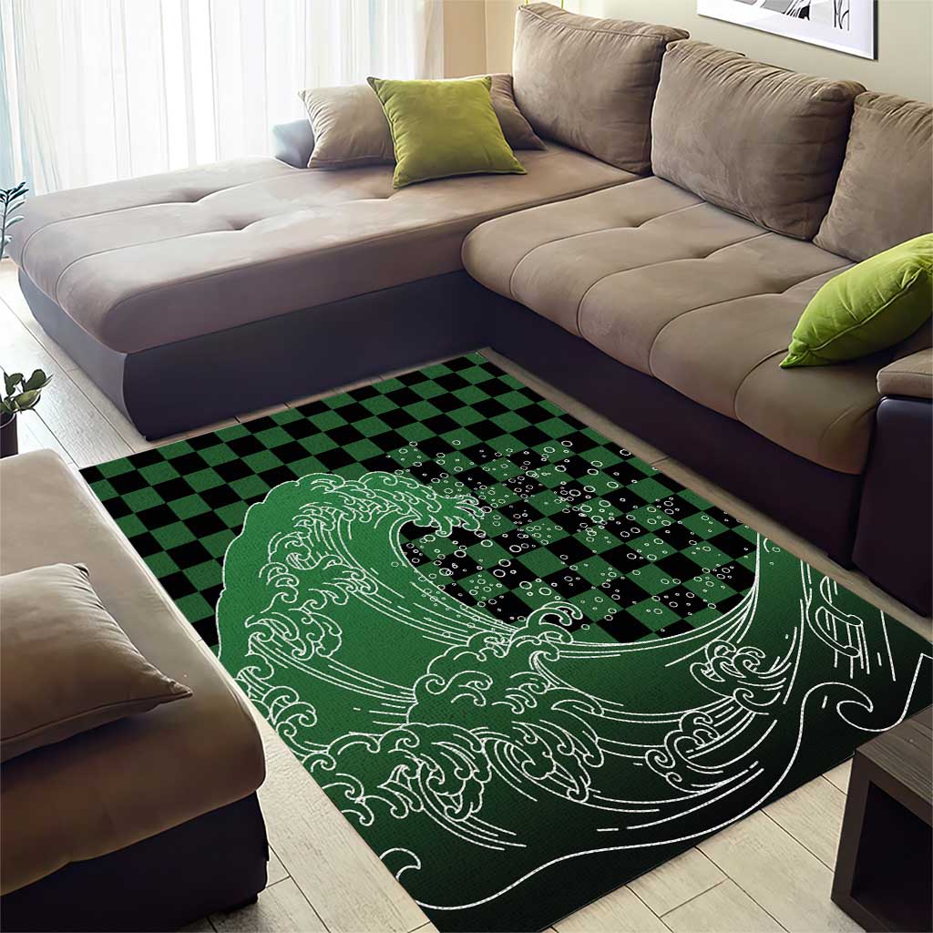 Japanese Asanoha Pattern Area Rug Water Breathing Slayer Dragon - Polynesian Pride
