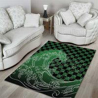 Japanese Asanoha Pattern Area Rug Water Breathing Slayer Dragon - Polynesian Pride