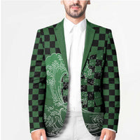 Japanese Asanoha Pattern Blazer Water Breathing Slayer Dragon - Polynesian Pride