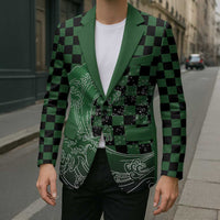 Japanese Asanoha Pattern Blazer Water Breathing Slayer Dragon - Polynesian Pride