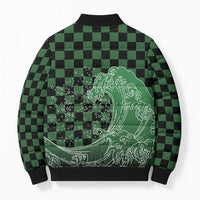 Japanese Asanoha Pattern Bomber Puffer Jacket Water Breathing Slayer Dragon - Polynesian Pride