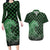 Japanese Asanoha Pattern Couples Matching Long Sleeve Bodycon Dress and Hawaiian Shirt Water Breathing Slayer Dragon - Polynesian Pride