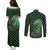 Japanese Asanoha Pattern Couples Matching Puletasi and Long Sleeve Button Shirt Water Breathing Slayer Dragon - Polynesian Pride