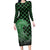 Japanese Asanoha Pattern Family Matching Long Sleeve Bodycon Dress and Hawaiian Shirt Water Breathing Slayer Dragon - Polynesian Pride