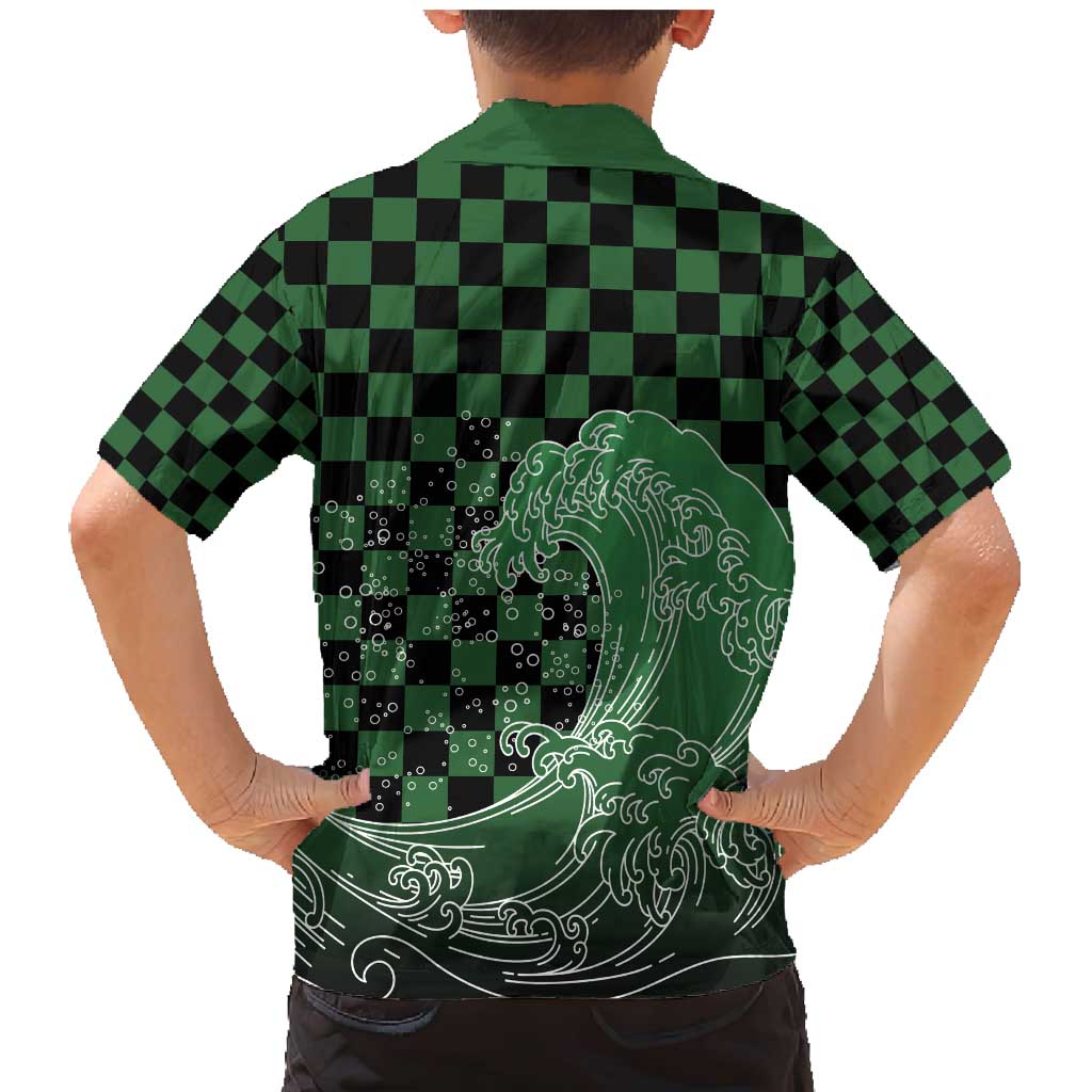 Japanese Asanoha Pattern Family Matching Mermaid Dress and Hawaiian Shirt Water Breathing Slayer Dragon - Polynesian Pride