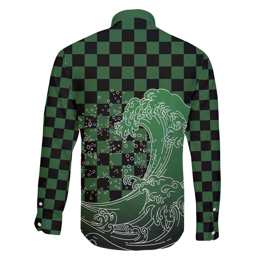 Japanese Asanoha Pattern Family Matching Off Shoulder Maxi Dress and Hawaiian Shirt Water Breathing Slayer Dragon - Polynesian Pride