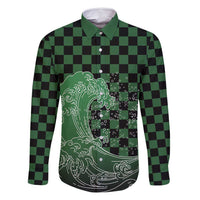 Japanese Asanoha Pattern Family Matching Off Shoulder Short Dress and Hawaiian Shirt Water Breathing Slayer Dragon - Polynesian Pride