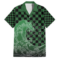Japanese Asanoha Pattern Family Matching Puletasi and Hawaiian Shirt Water Breathing Slayer Dragon - Polynesian Pride